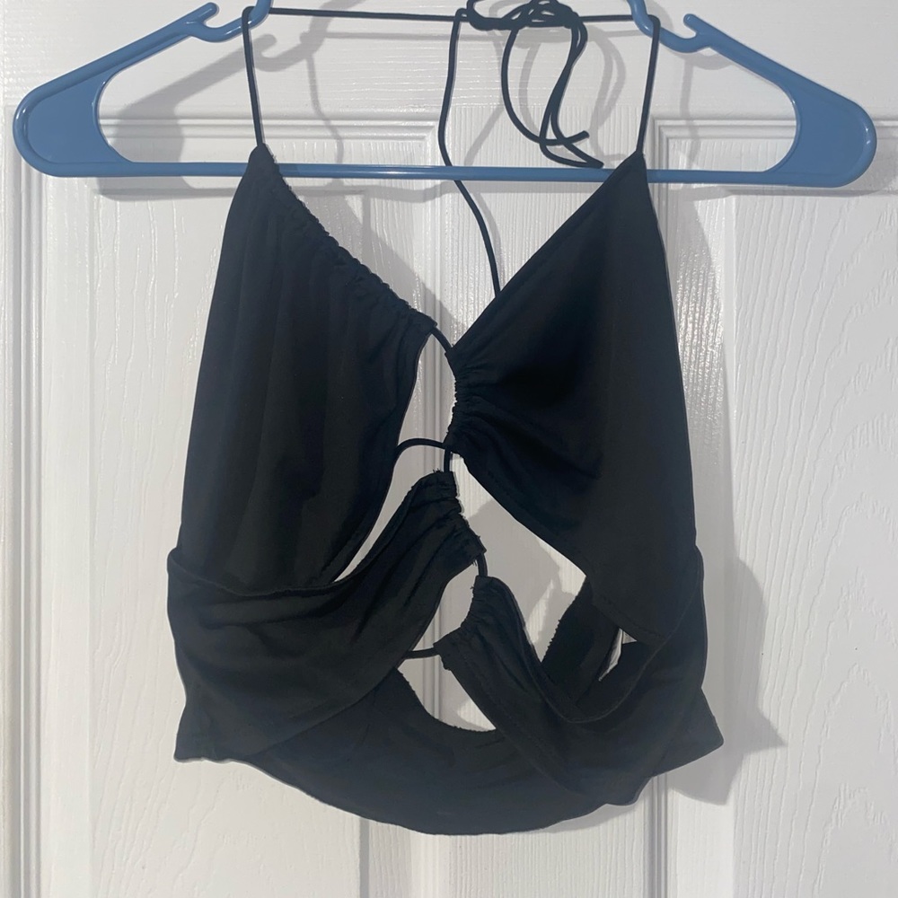 String Halter Crop Top